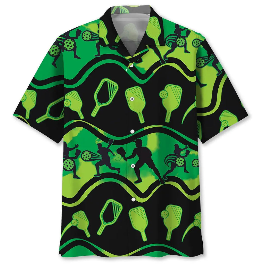 Hawaiian Shirt / Adults / S Pickleball Green Hawaiian Shirt