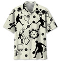 Hawaiian Shirt / Adults / S Pickleball Icon Bw Hawaiian Shirt