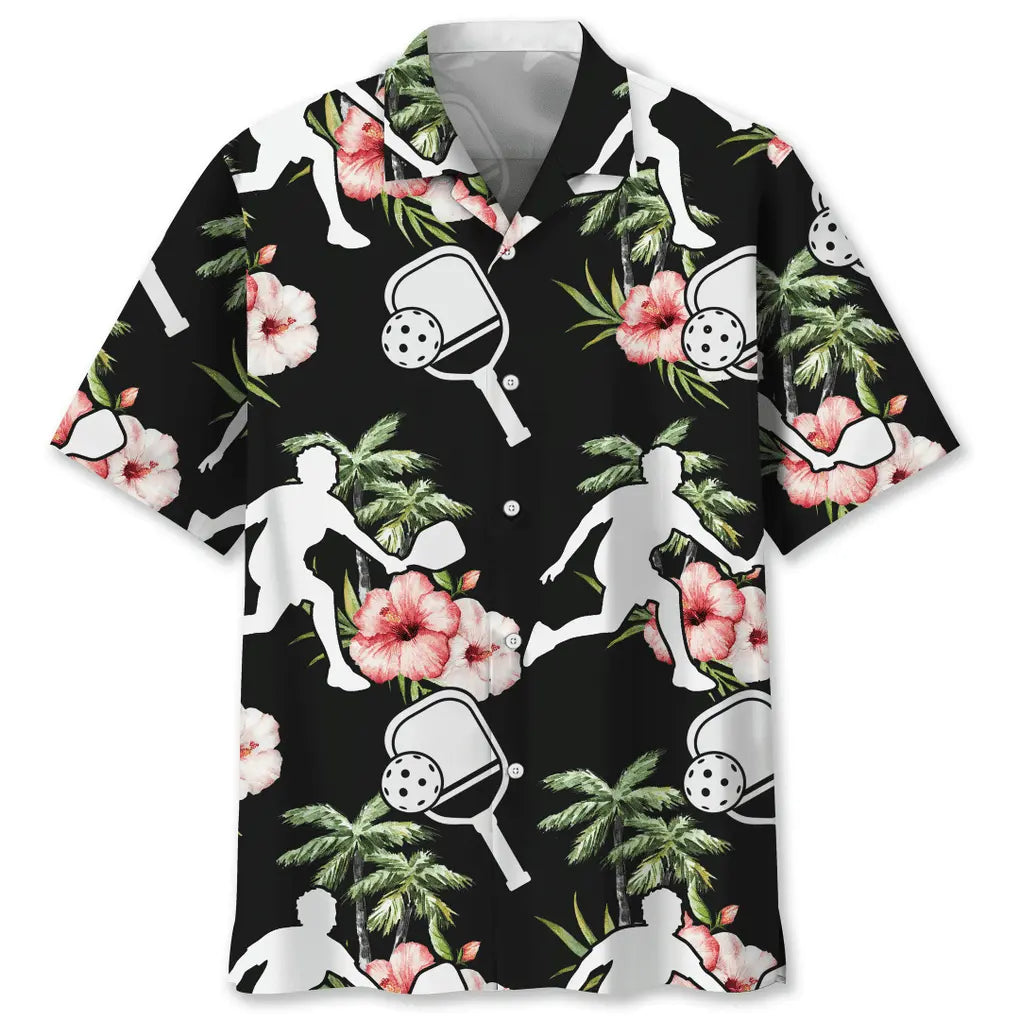 Hawaiian Shirt / Adults / S Pickleball Nature Flower Hawaiian Shirt