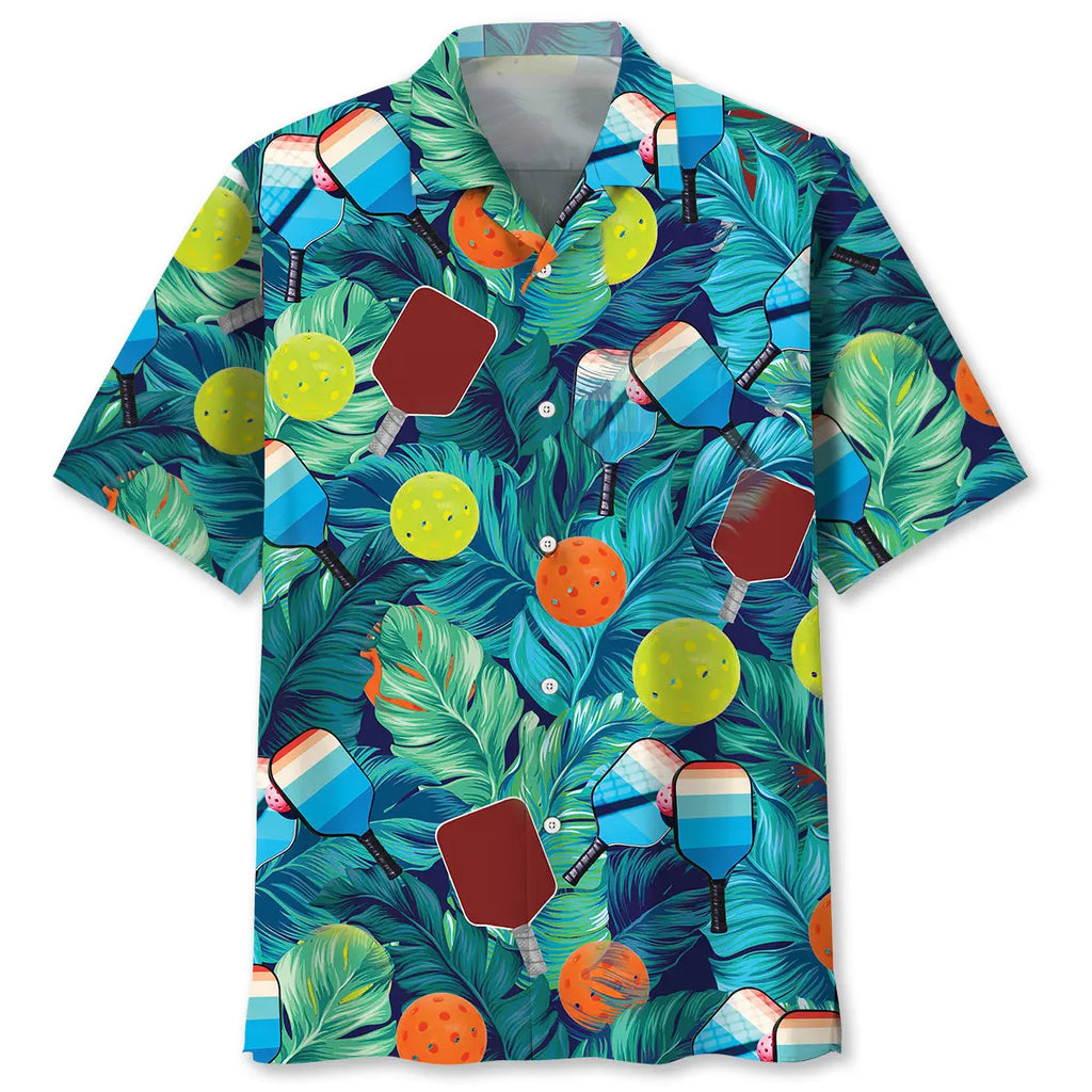 Hawaiian Shirt / Adults / S Pickleball Tropical Green Hawaiian Shirt