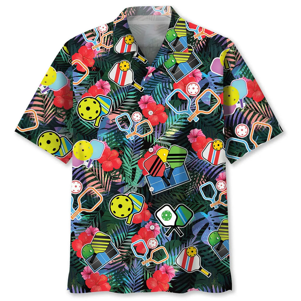 Hawaiian Shirt / Adults / S Pickleball Tropical Hawaiian Shirt