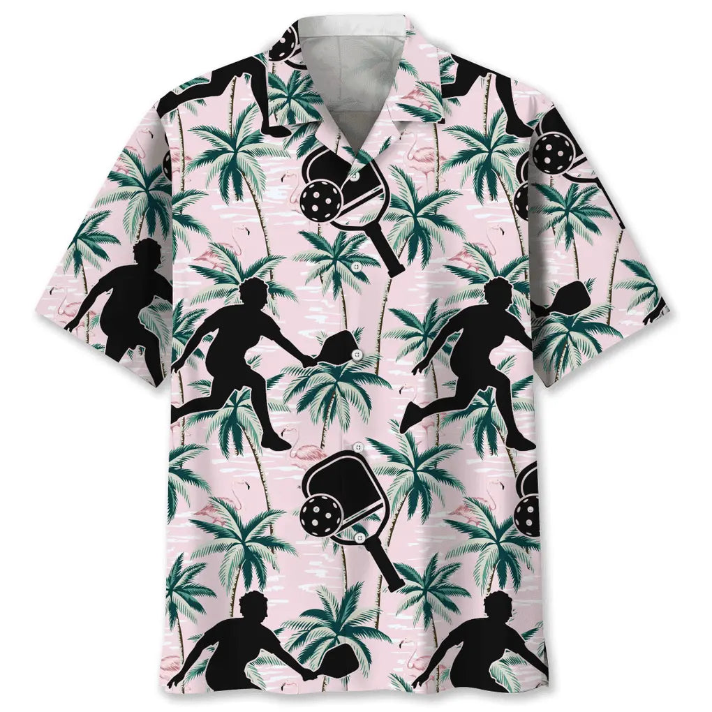 Hawaiian Shirt / Adults / S Pickleball Tropical Pink Hawaiian Shirt