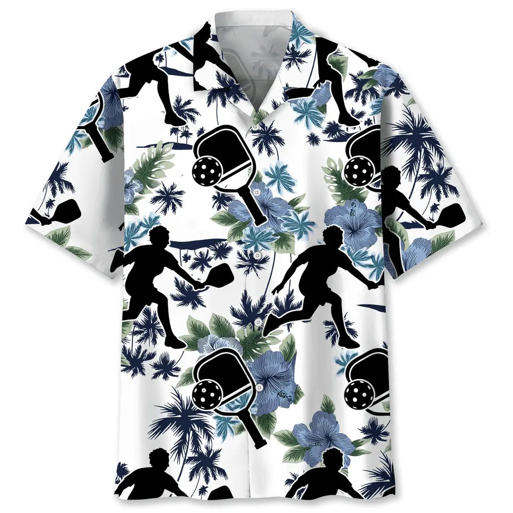Hawaiian Shirt / Adults / S Pickleball White Nature Hawaiian Shirt