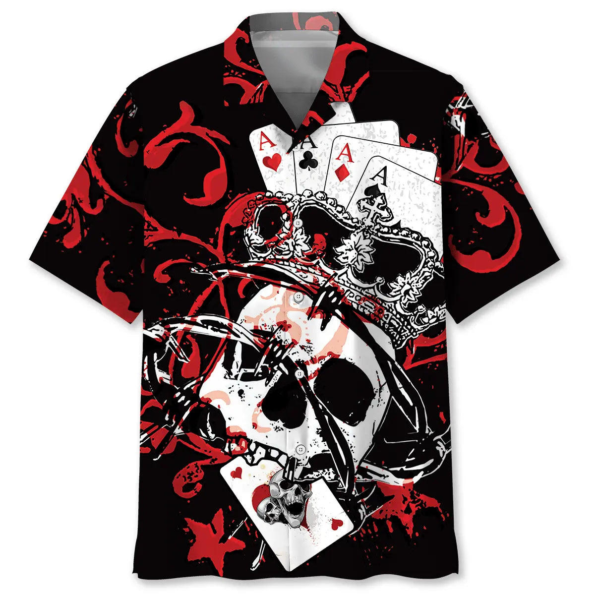 Hawaiian Shirt / Adults / S Poker Skull Hawaiian Shirt