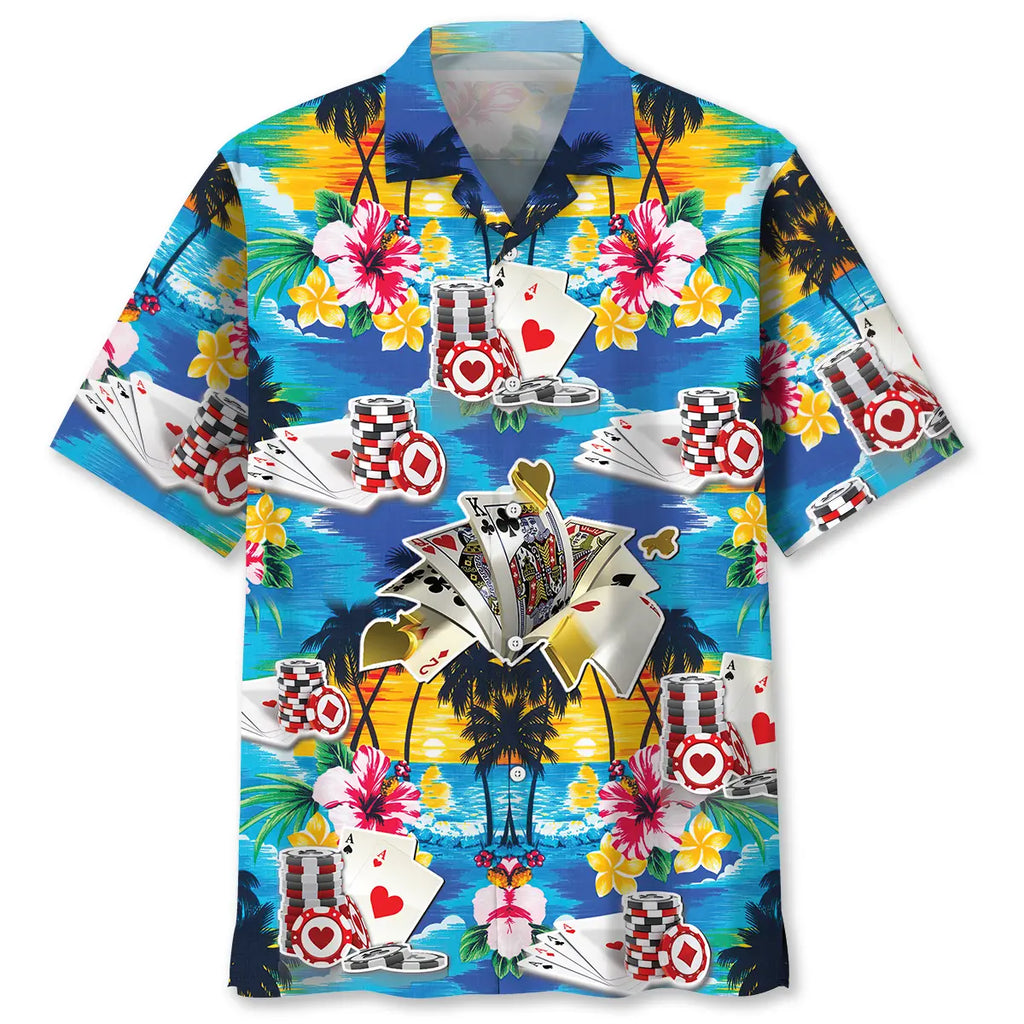 Hawaiian Shirt / Adults / S Poker Tropical Hawaiian Shirt
