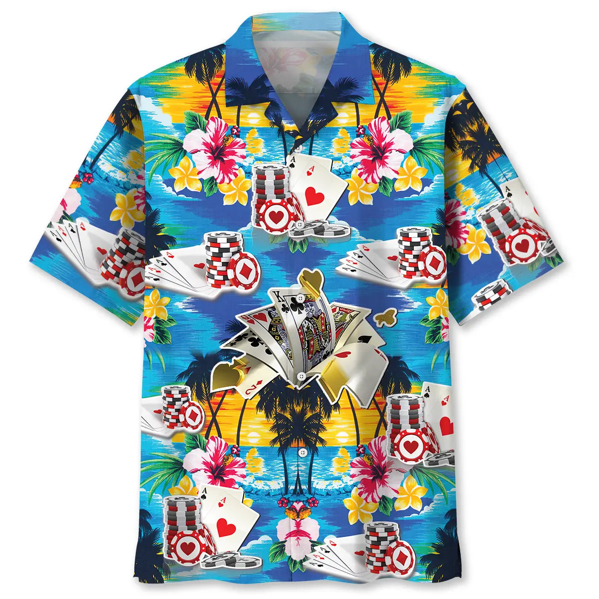 Hawaiian Shirt / Adults / S Poker Tropical Hawaiian Shirt