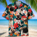 Hawaiian Shirt / Adults / S Pug Floral Hawaiian Shirt