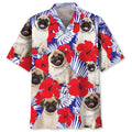 Hawaiian Shirt / Adults / S Pug Tropical Hawaiian Shirt