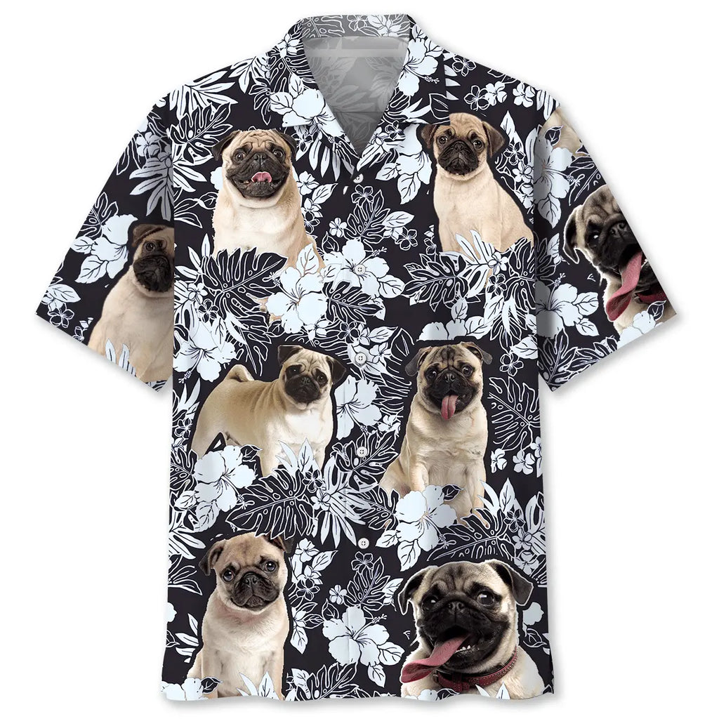 Hawaiian Shirt / Adults / S Pug Tropical Men Hawaiian Shirt