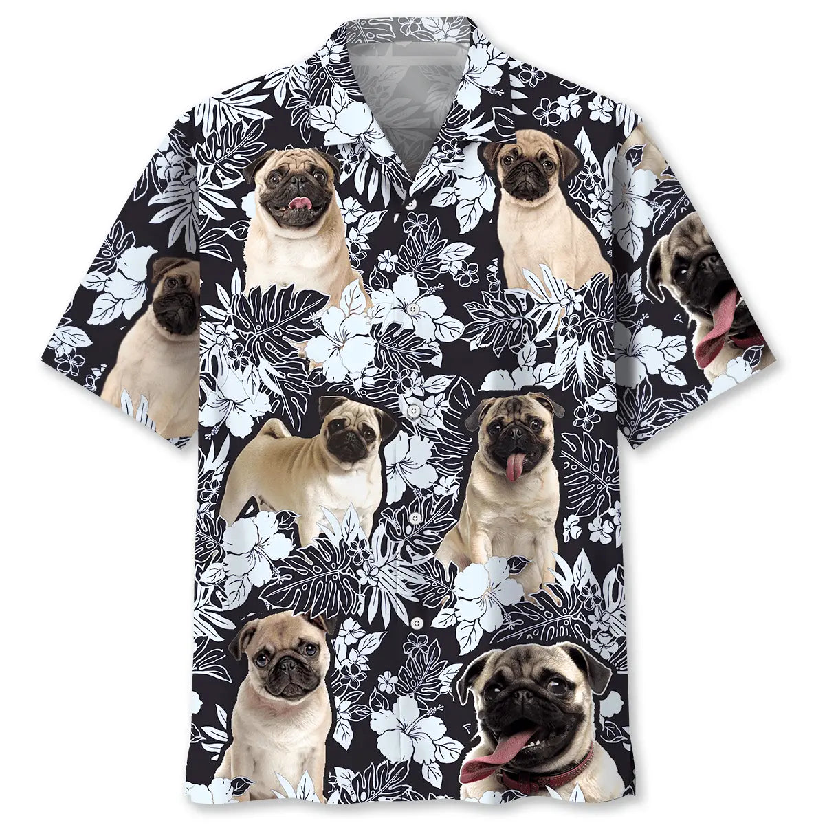 Hawaiian Shirt / Adults / S Pug Tropical Men Hawaiian Shirt