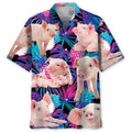 Hawaiian Shirt / Adults / S Purple Tropical Pig Hawaiian Shirt