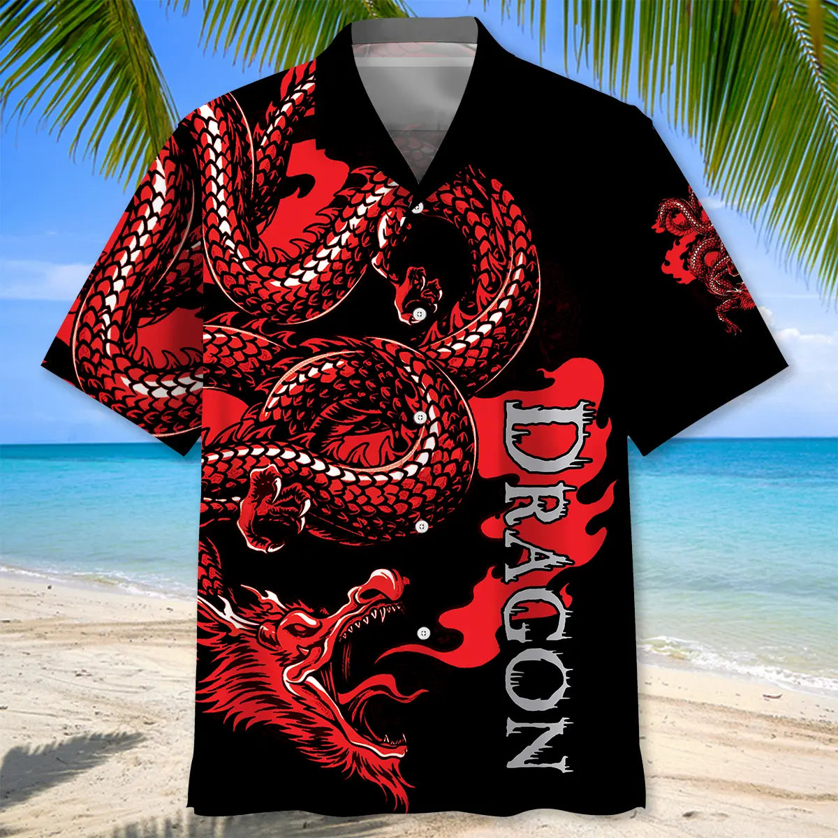 Red Chinese Dragon Hawaiian Shirt