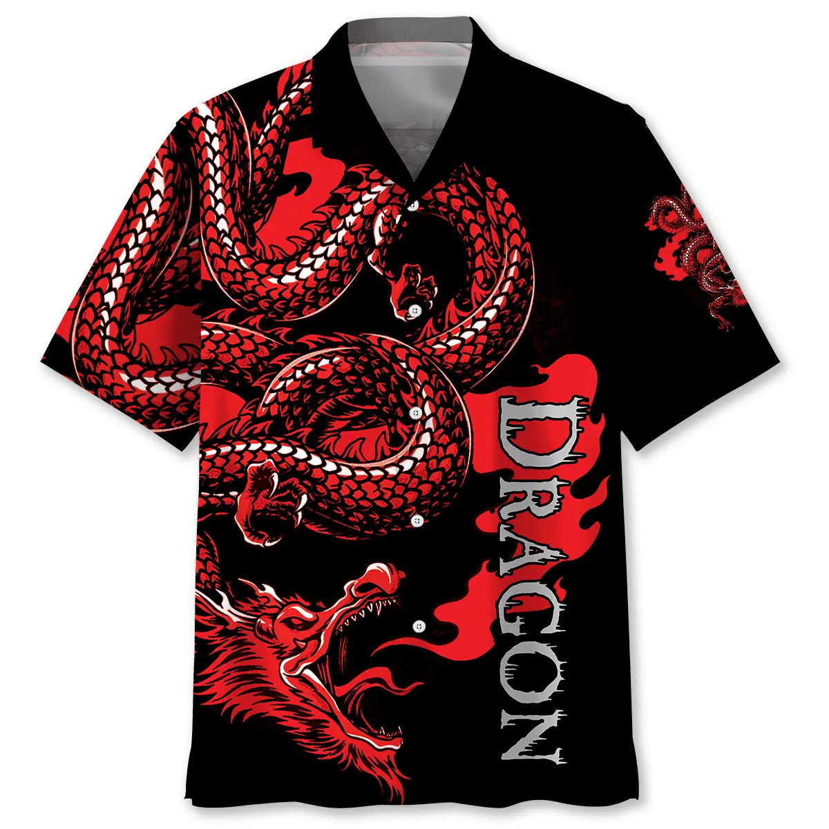 Hawaiian Shirt / Adults / S Red Chinese Dragon Hawaiian Shirt