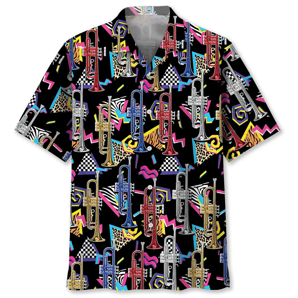 Hawaiian Shirt / Adults / S Retro Trumpet Hawaiian Shirt