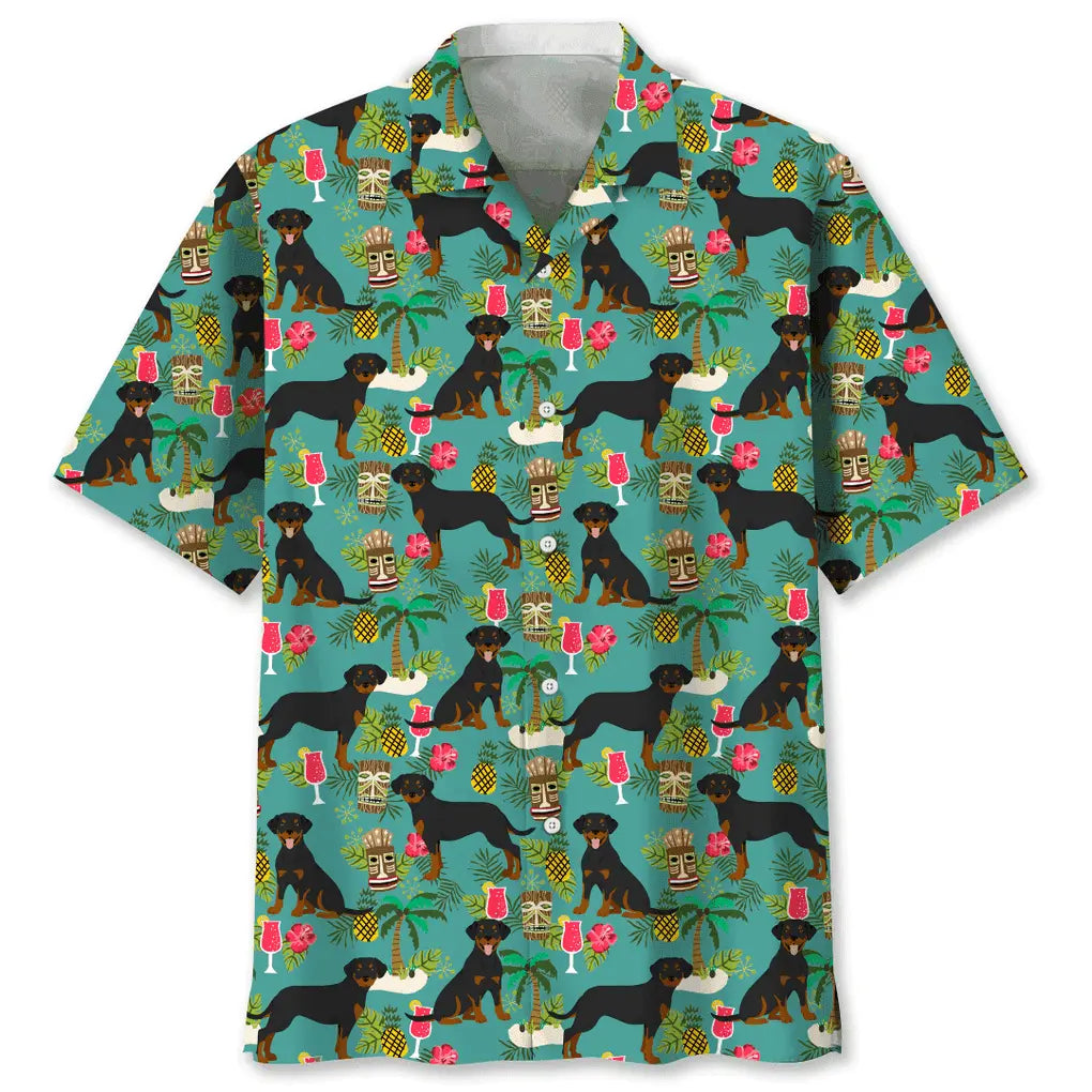Hawaiian Shirt / Adults / S Rottweiler Hawaiian Beach Hawaiian Shirt