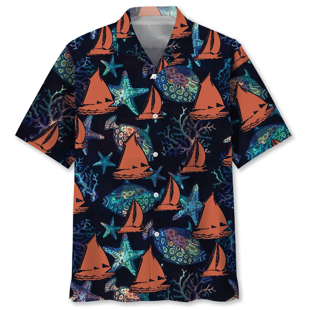 Hawaiian Shirt / Adults / S Sailing Coral Hawaiian Shirt