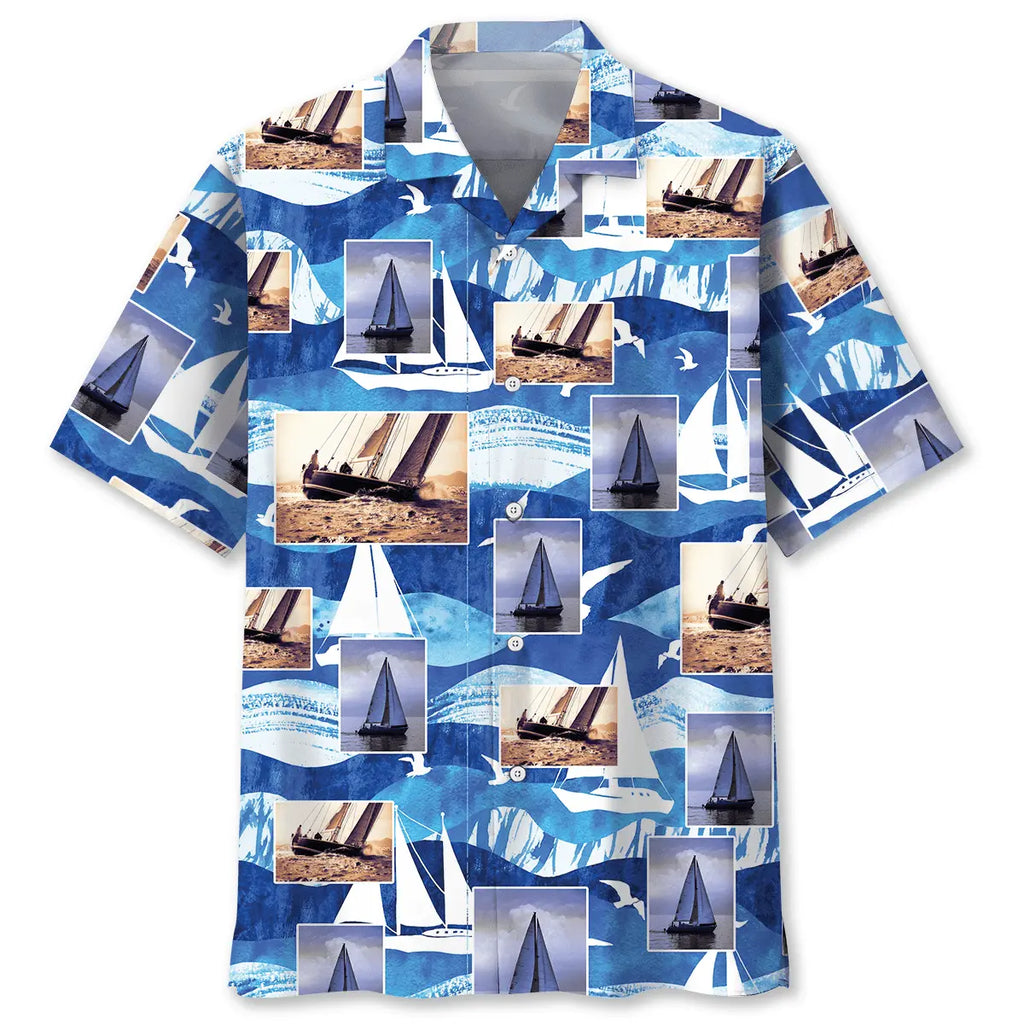 Hawaiian Shirt / Adults / S Sailing Vintage Hawaiian Shirt