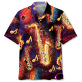 Hawaiian Shirt / Adults / S Saxophone Colorful Hawaiian Shirt