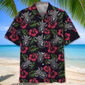 Hawaiian Shirt / Adults / S Scary Skull Head Viking Warrior Hawaiian Shirt