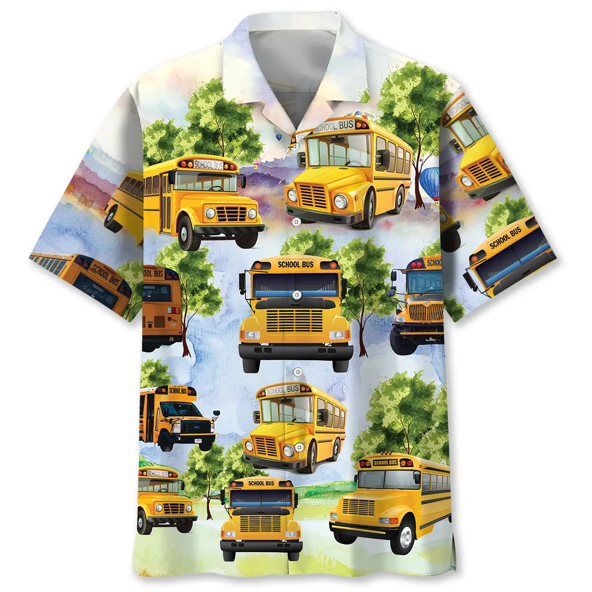 Hawaiian Shirt / Adults / S School Bus Hawaiian Shirt