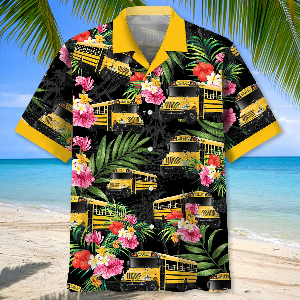 School Bus Nature Hawaiian Shirt