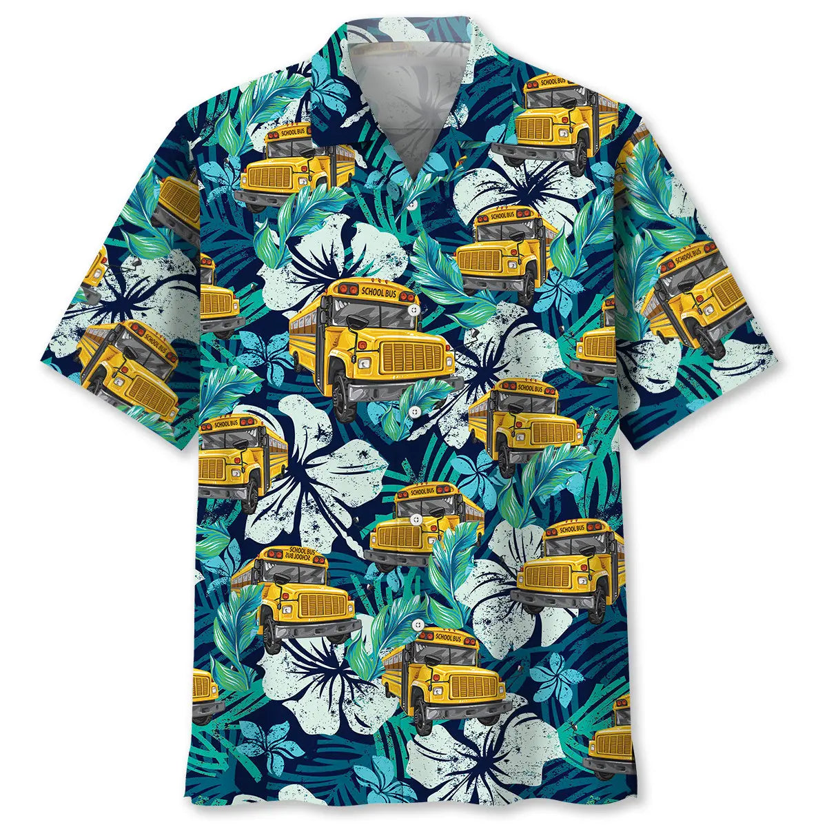 Hawaiian Shirt / Adults / S School Bus Tropical Hawaiian Shirt