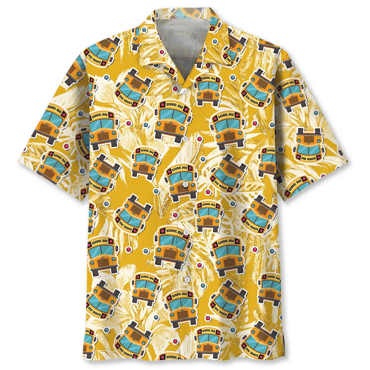 Hawaiian Shirt / Adults / S School Bus Tropical Hawaiian Shirt