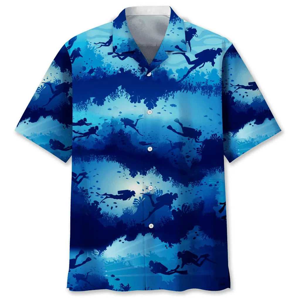 Hawaiian Shirt / Adults / S Scuba Diving Beach Hawaiian Shirt
