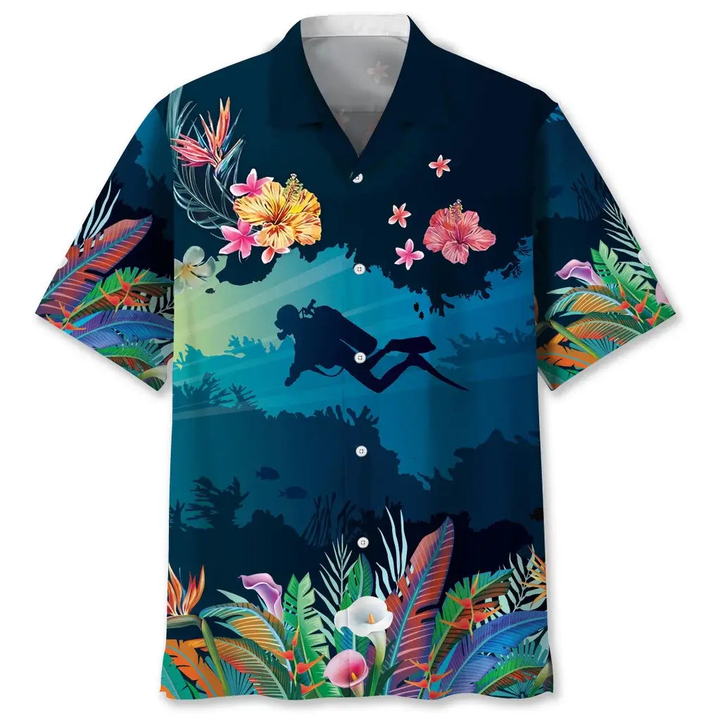 Hawaiian Shirt / Adults / S Scuba Diving Beach Tropical Hawaiian Shirt