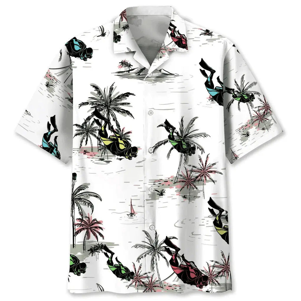 Hawaiian Shirt / Adults / S Scuba Diving Coconut Hawaiian Shirt