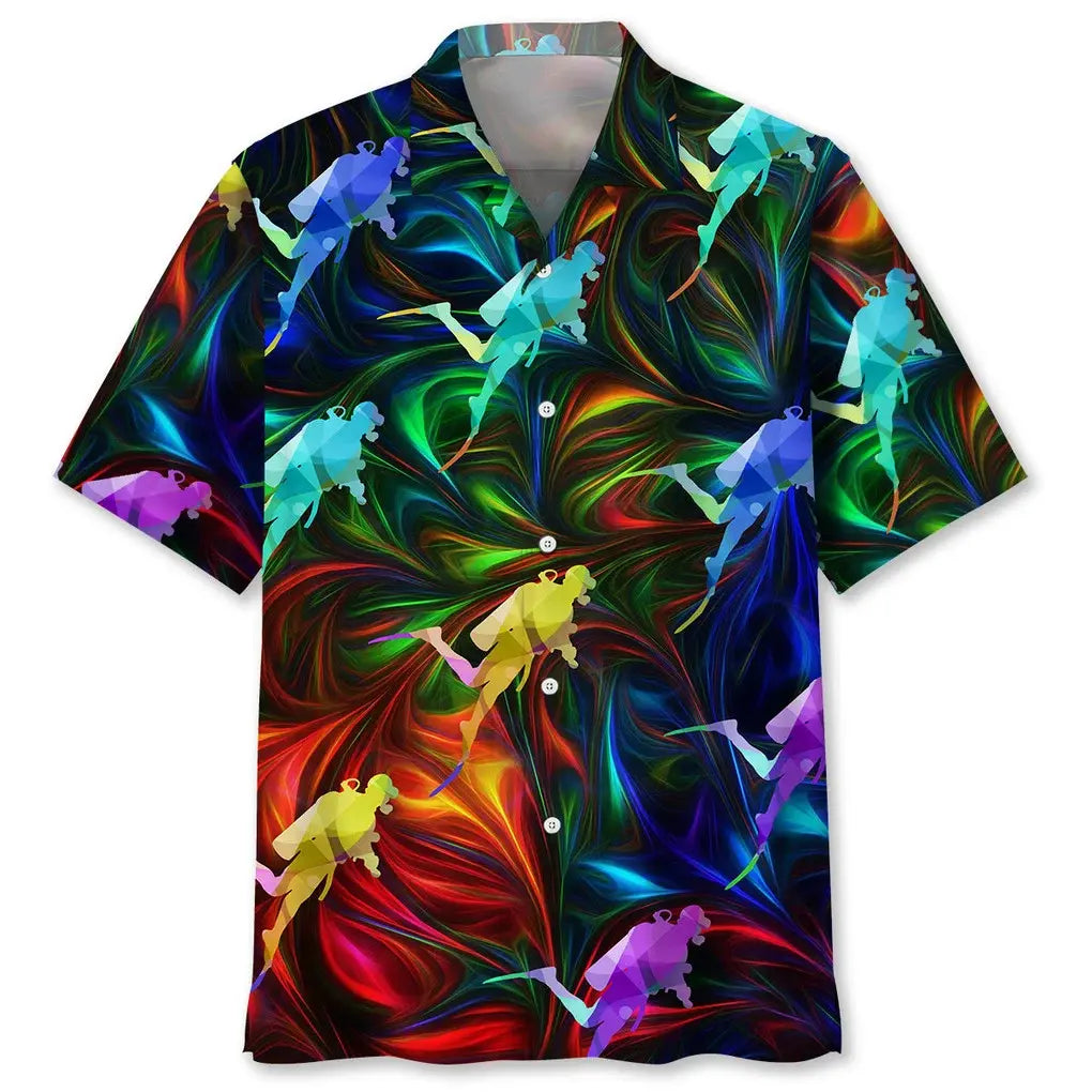 Hawaiian Shirt / Adults / S Scuba Diving Color Hawaiian Shirt