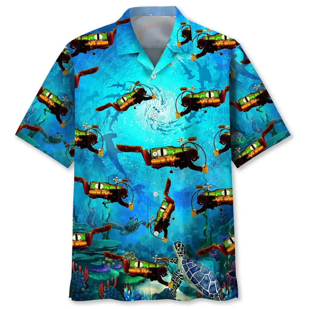 Hawaiian Shirt / Adults / S Scuba Diving Creature Hawaiian Shirt
