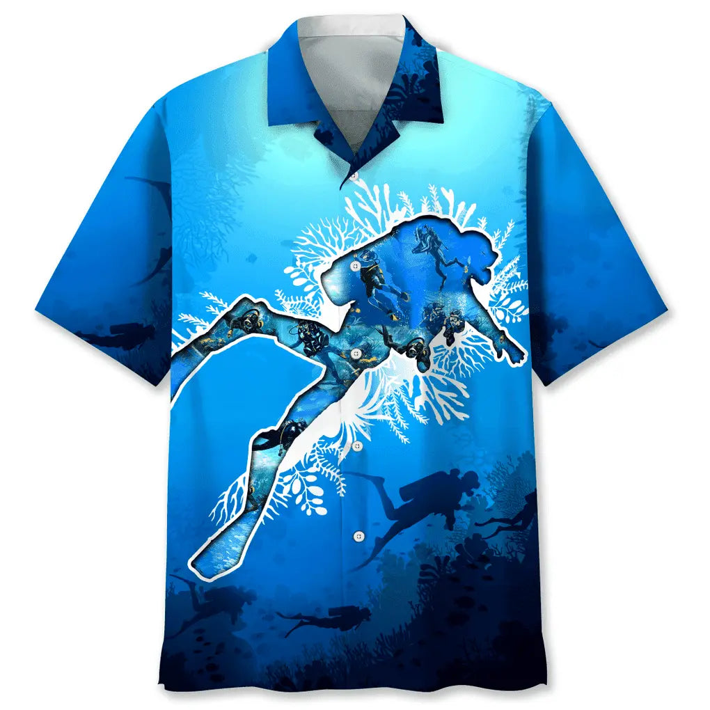Hawaiian Shirt / Adults / S Scuba Diving Hawaiian Beach Hawaiian Shirt