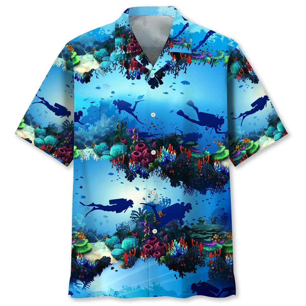 Hawaiian Shirt / Adults / S Scuba Diving Light Ocean Hawaiian Shirt