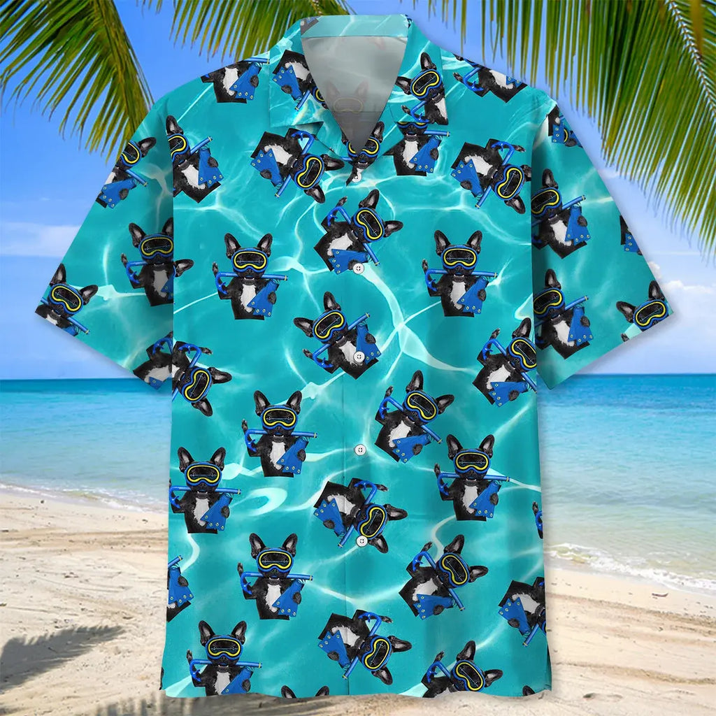 Scuba Diving Mask Dog Hawaiian Shirt