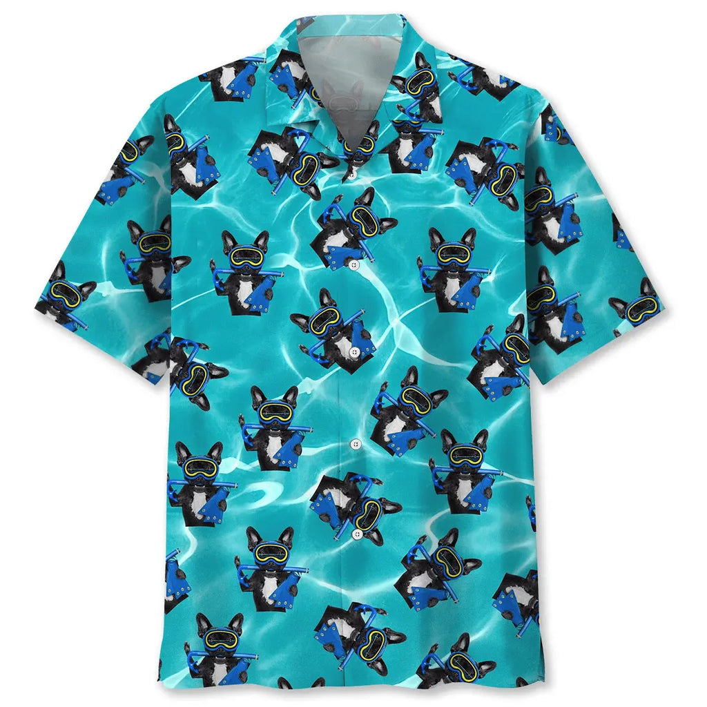 Hawaiian Shirt / Adults / S Scuba Diving Mask Dog Hawaiian Shirt