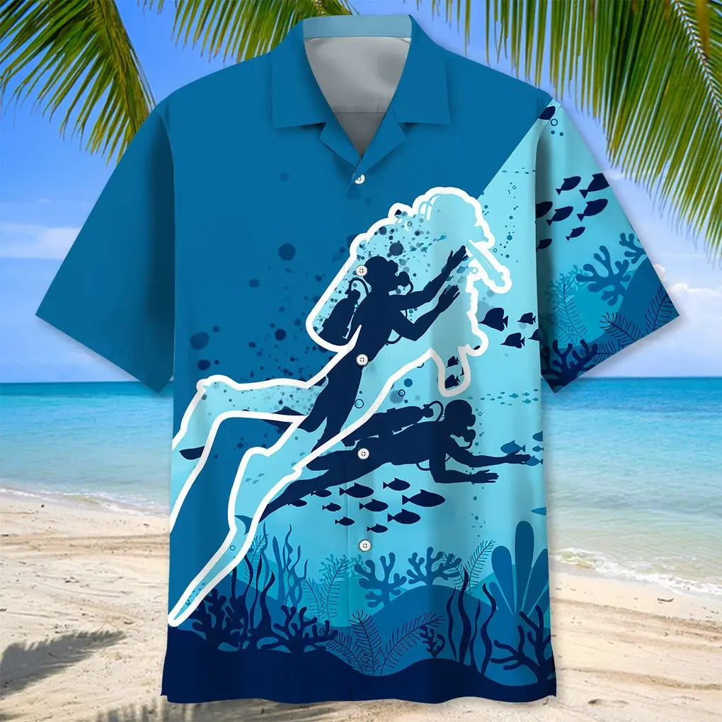Scuba Diving Ocean Hawaiian Shirt
