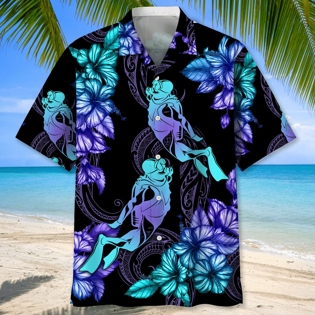 Scuba Diving Tropical Shirt Hawaiian Shirt