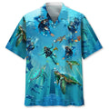 Hawaiian Shirt / Adults / S Scuba Diving Turtle Hawaiian Shirt
