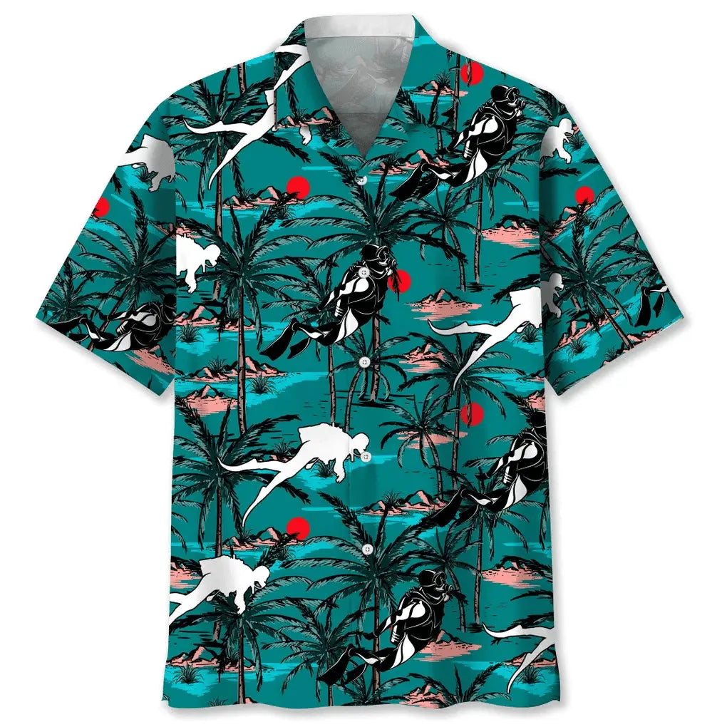 Hawaiian Shirt / Adults / S Scuba Diving Vintage Hawaiian Shirt