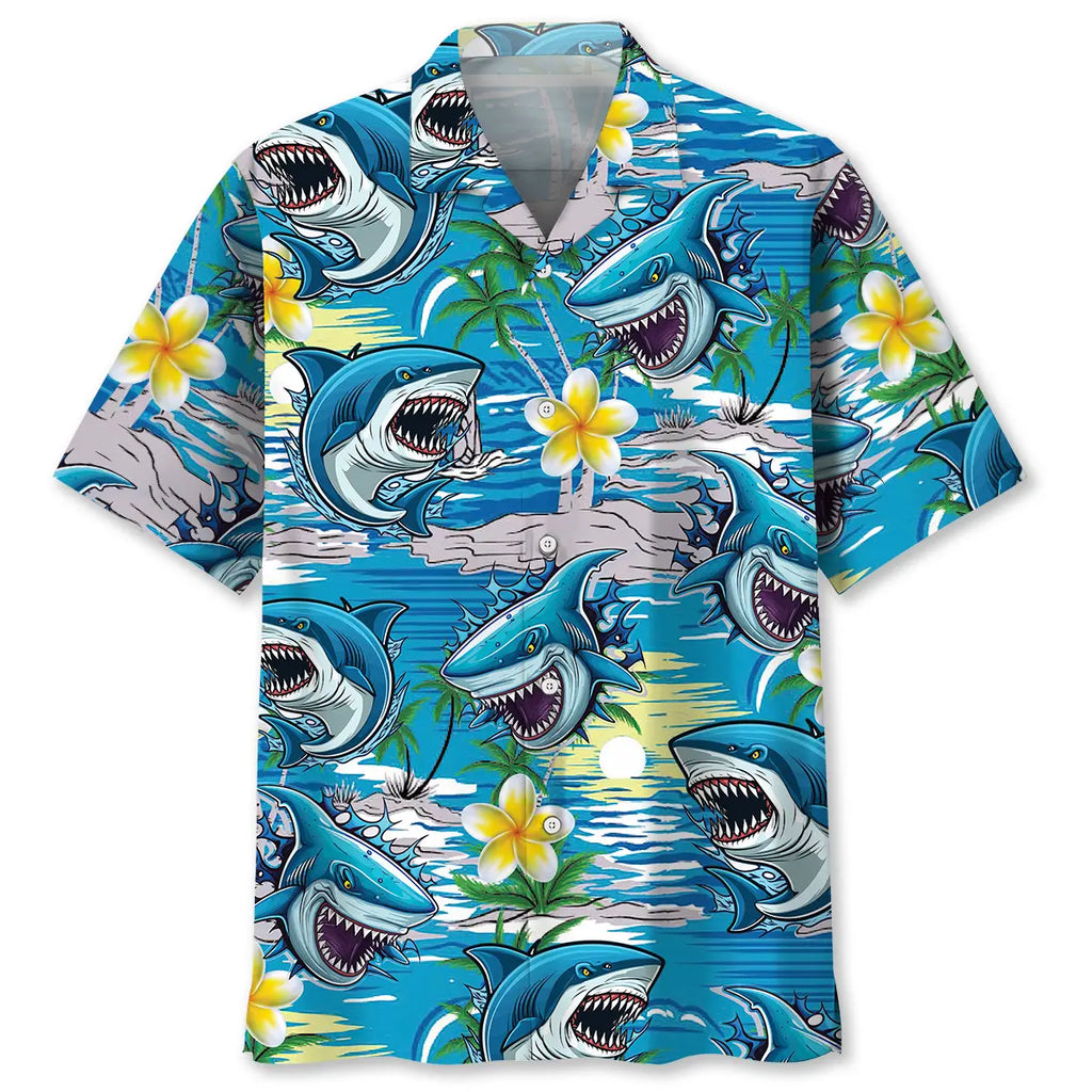 Hawaiian Shirt / Adults / S Shark Aloha Hawaiian Shirt