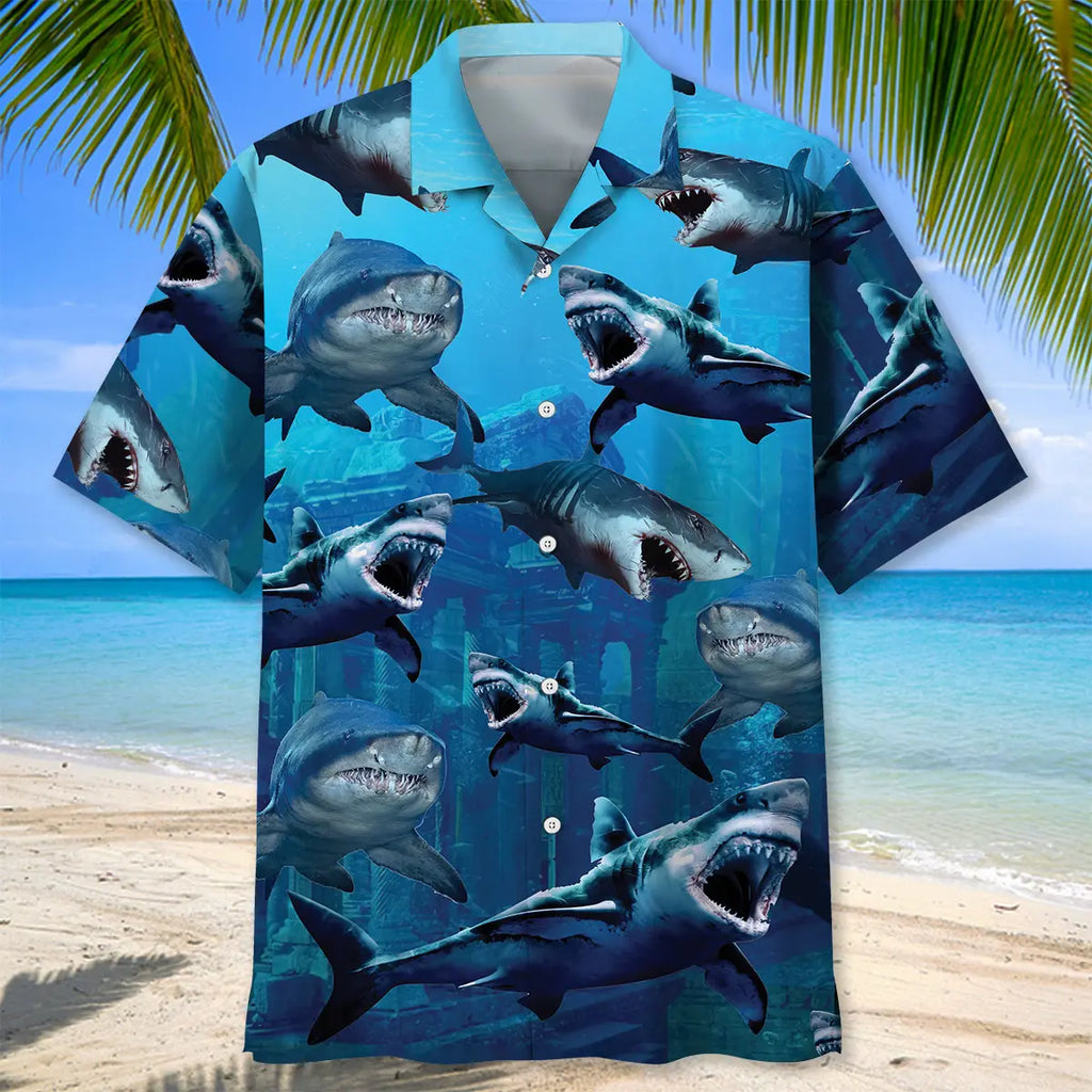 Shark Deep Sea Hawaiian Shirt