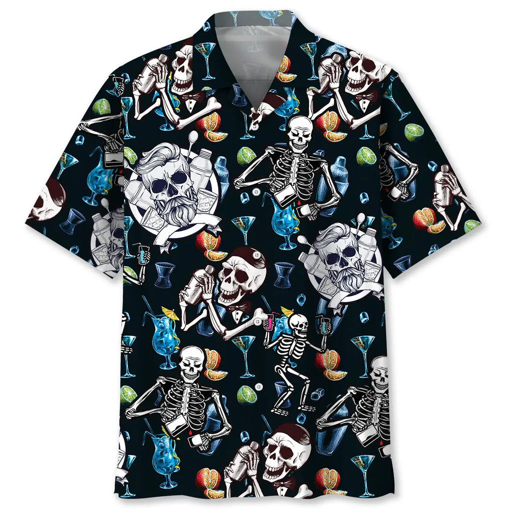 Hawaiian Shirt / Adults / S Skeleton Bartender Hawaiian Shirt