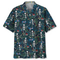Hawaiian Shirt / Adults / S Skeleton Play Curling Hawaiian Shirt