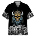 Hawaiian Shirt / Adults / S Skeleton Viking Warrior Hawaiian Shirt