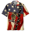 Hawaiian Shirt / Adults / S Skiing America Flag Hawaiian Shirt
