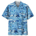 Hawaiian Shirt / Adults / S Skiing Blue Hawaiian Shirt