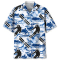 Hawaiian Shirt / Adults / S Skiing Blue Nature Hawaiian Shirt