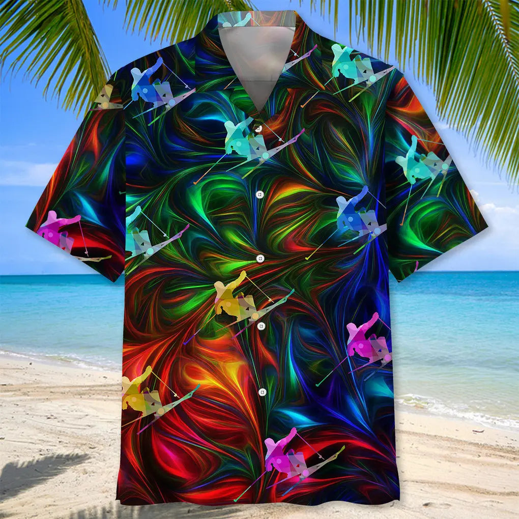Skiing Color Hawaiian Shirt