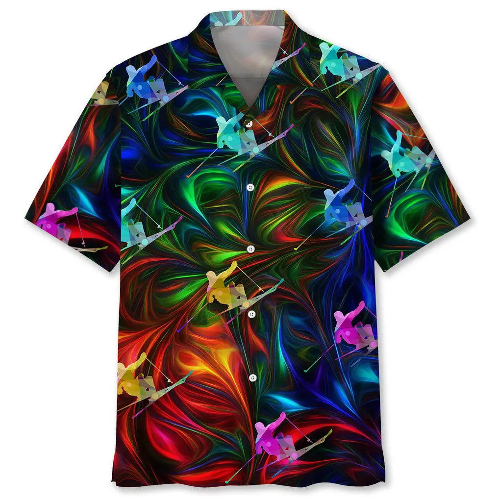 Hawaiian Shirt / Adults / S Skiing Color Hawaiian Shirt